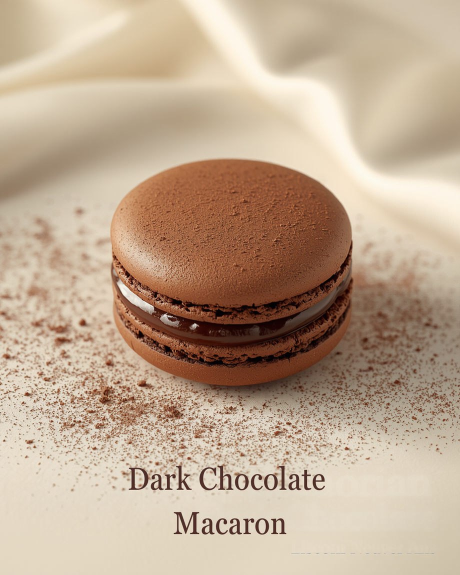 Dark chocolate macaron