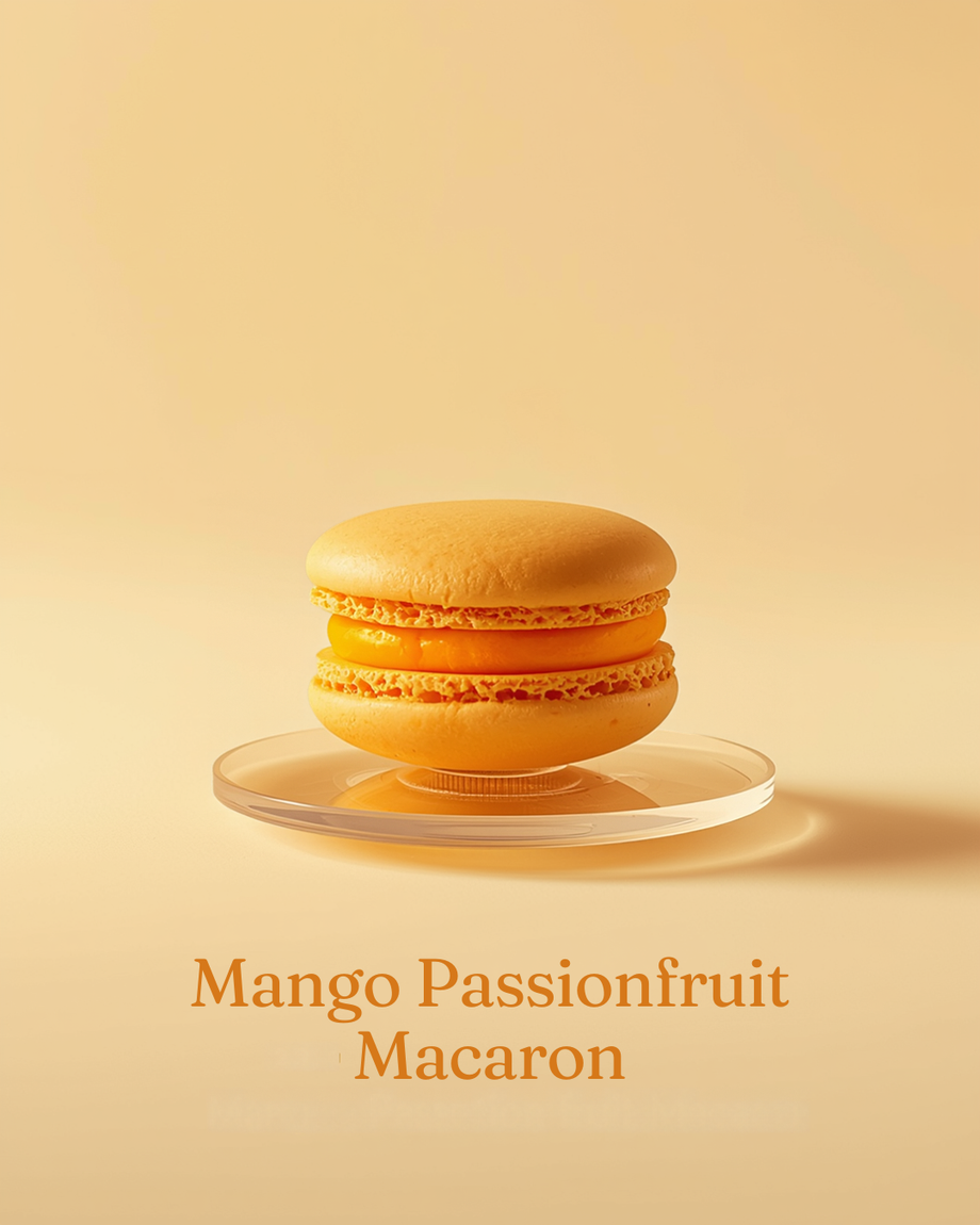 Mango passion fruit macaron
